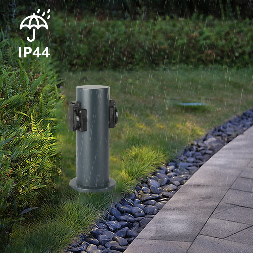 Brilagi - Columna de enchufes para exterior PILLAR 2Z SCHUKO 230V IP44 antracita