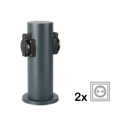 Brilagi - Columna de enchufes para exterior PILLAR 2Z SCHUKO 230V IP44 antracita