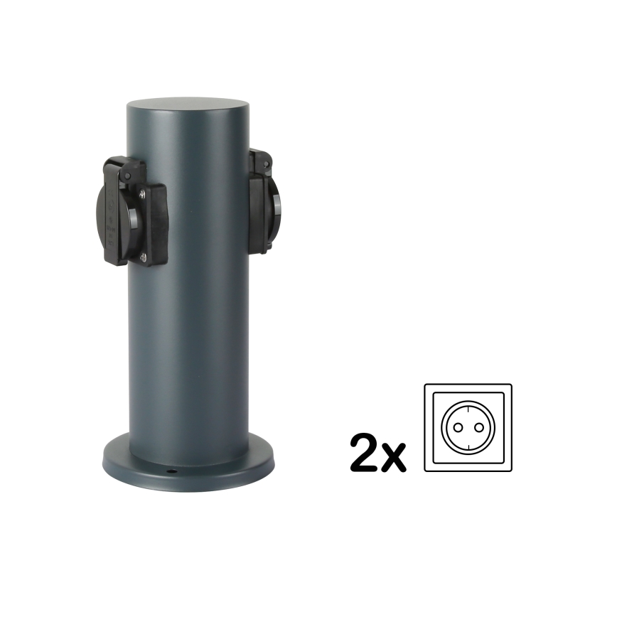 Brilagi - Columna de enchufes para exterior PILLAR 2Z SCHUKO 230V IP44 antracita