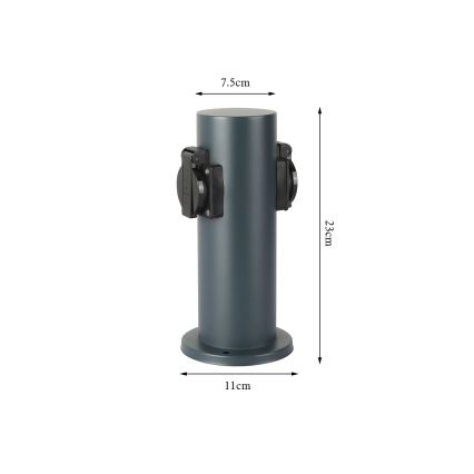 Brilagi - Columna de enchufes para exterior PILLAR 2Z SCHUKO 230V IP44 antracita