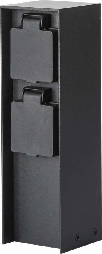 Brilagi - Columna de enchufes para exterior PILLAR 2Z SCHUKO 230V IP44 negro