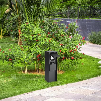 Brilagi - Columna de enchufes para exterior PILLAR 2Z SCHUKO 230V IP44 negro