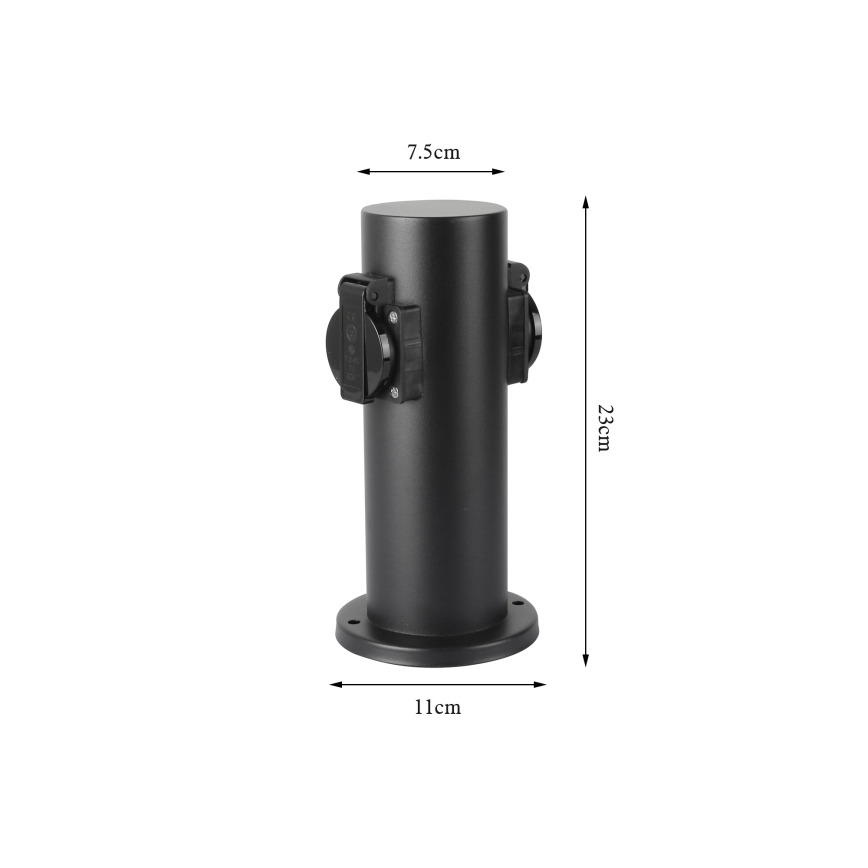 Brilagi - Columna de enchufes para exterior PILLAR 2Z SCHUKO 230V IP44 negro