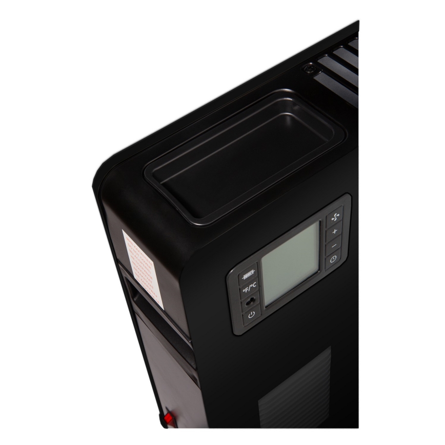 Brilagi - Convector eléctrico 1000/1300/2300W LCD/temporizador/TURBO/termostato negro + control remoto