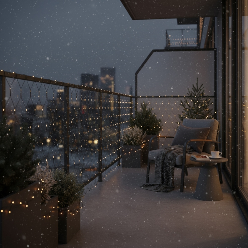 Brilagi - Cortina de luces navideñas LED para exterior, 160 LEDs, 7x2 m, IP44, blanco cálido