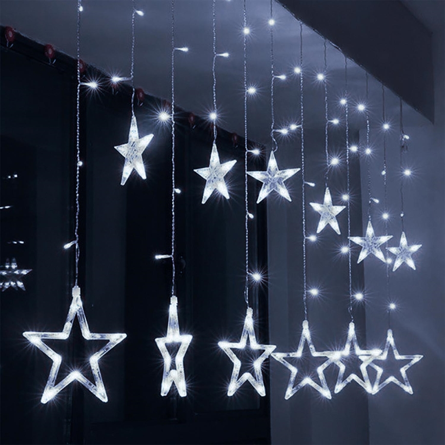Brilagi - Cortina de Navidad LED 77xLED/3xAA/USB 1,8m blanco frío