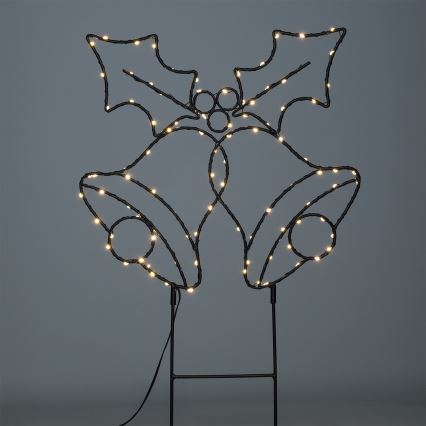 Brilagi - Decoración navideña exterior LED/3xAA IP44 55x32 cm cascabeles