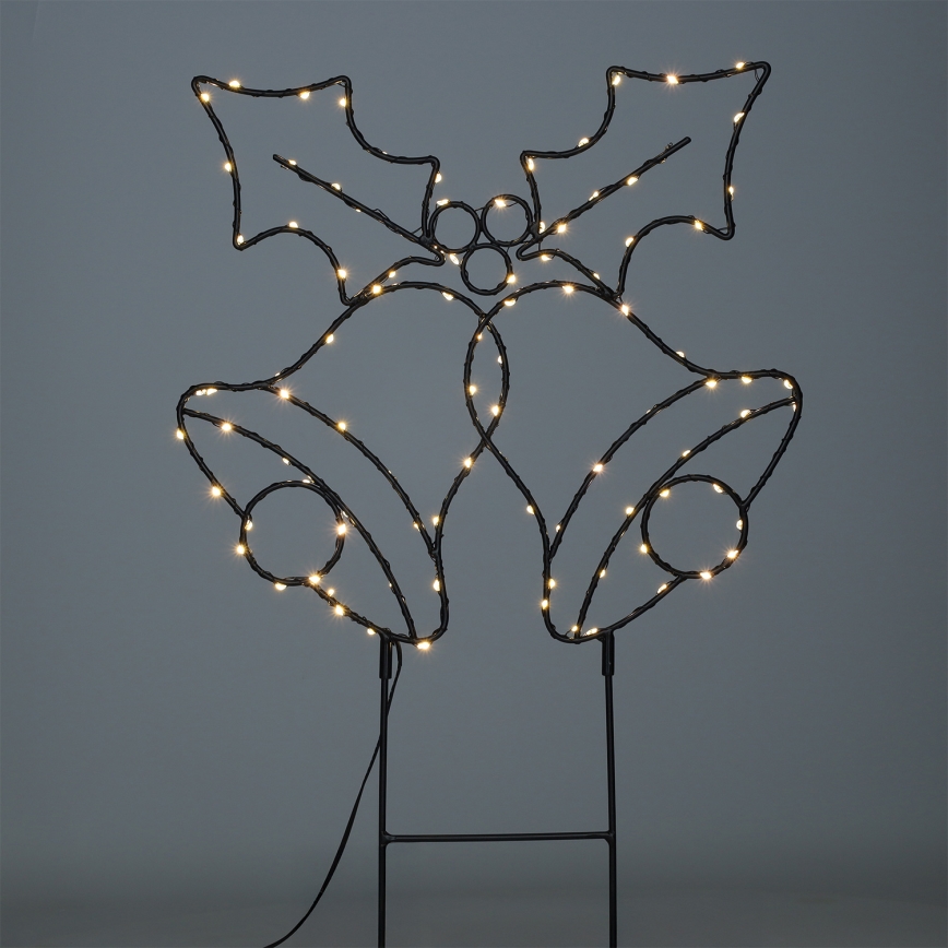Brilagi - Decoración navideña exterior LED/3xAA IP44 55x32 cm cascabeles