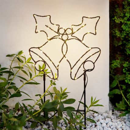 Brilagi - Decoración navideña exterior LED/3xAA IP44 55x32 cm cascabeles
