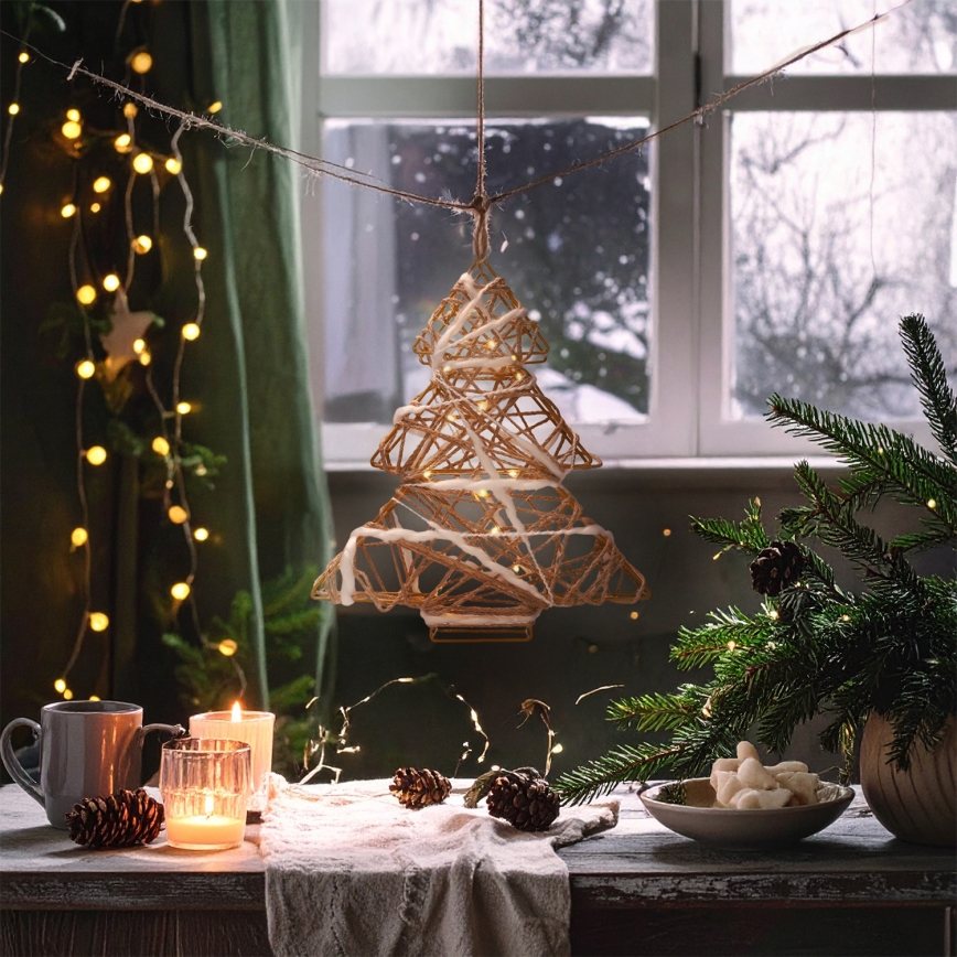 Brilagi - Decoración navideña LED/2xAA 34x31 cm, árbol de Navidad