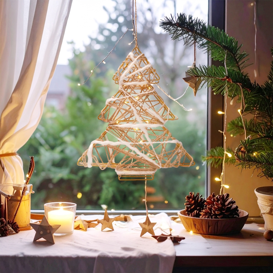 Brilagi - Decoración navideña LED/2xAA 34x31 cm, árbol de Navidad