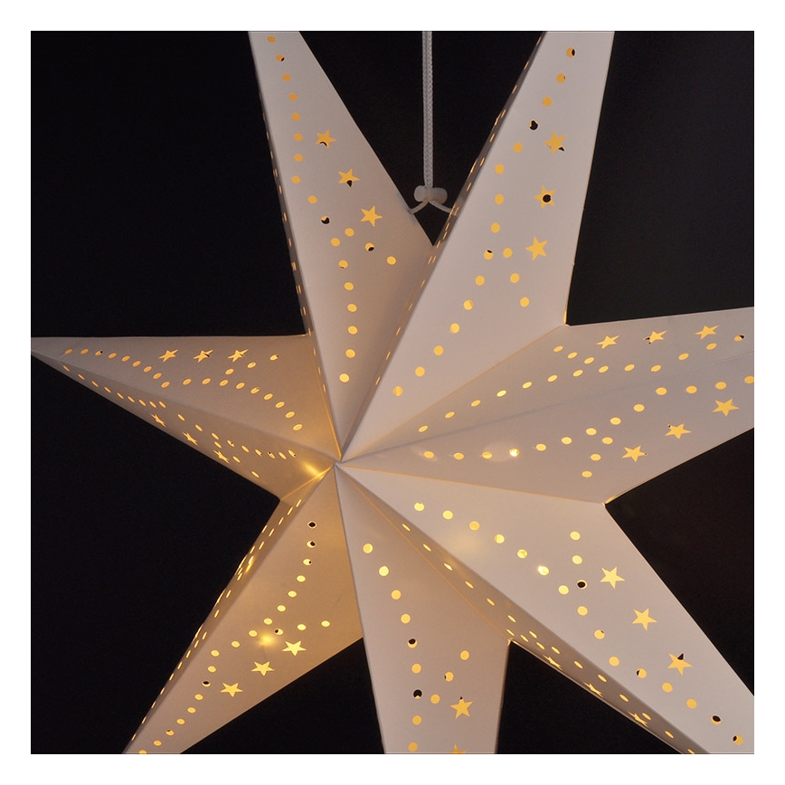 Brilagi - Decoración navideña LED/2xAA estrella de 60 cm, blanco cálido