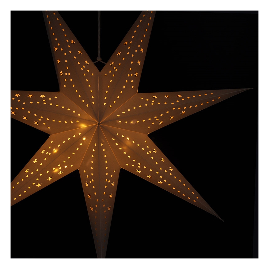 Brilagi - Decoración navideña LED/2xAA estrella de 60 cm, blanco cálido