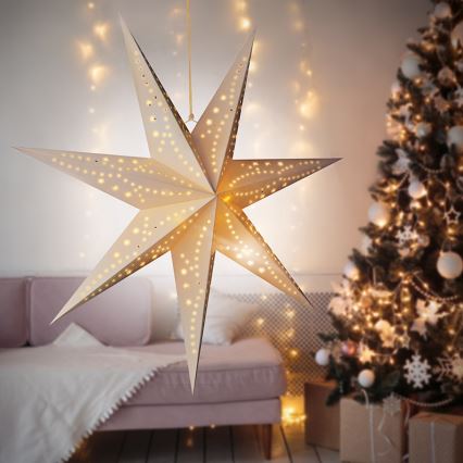 Brilagi - Decoración navideña LED/2xAA estrella de 60 cm, blanco cálido