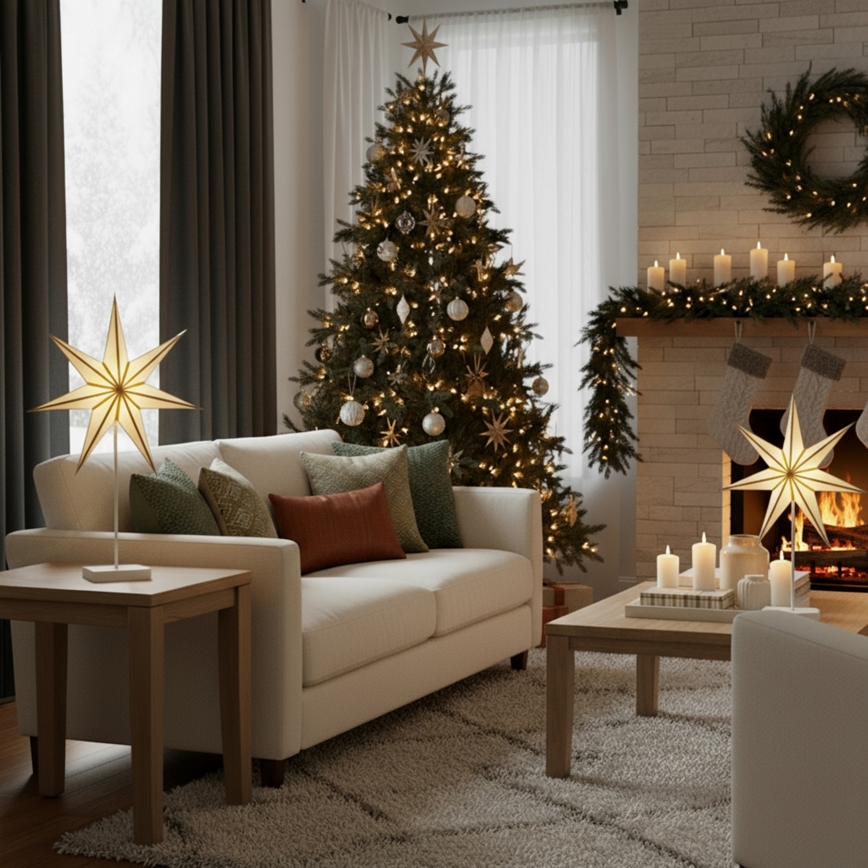 Brilagi - Decoración navideña LED/3xAA 66x40 cm, estrella