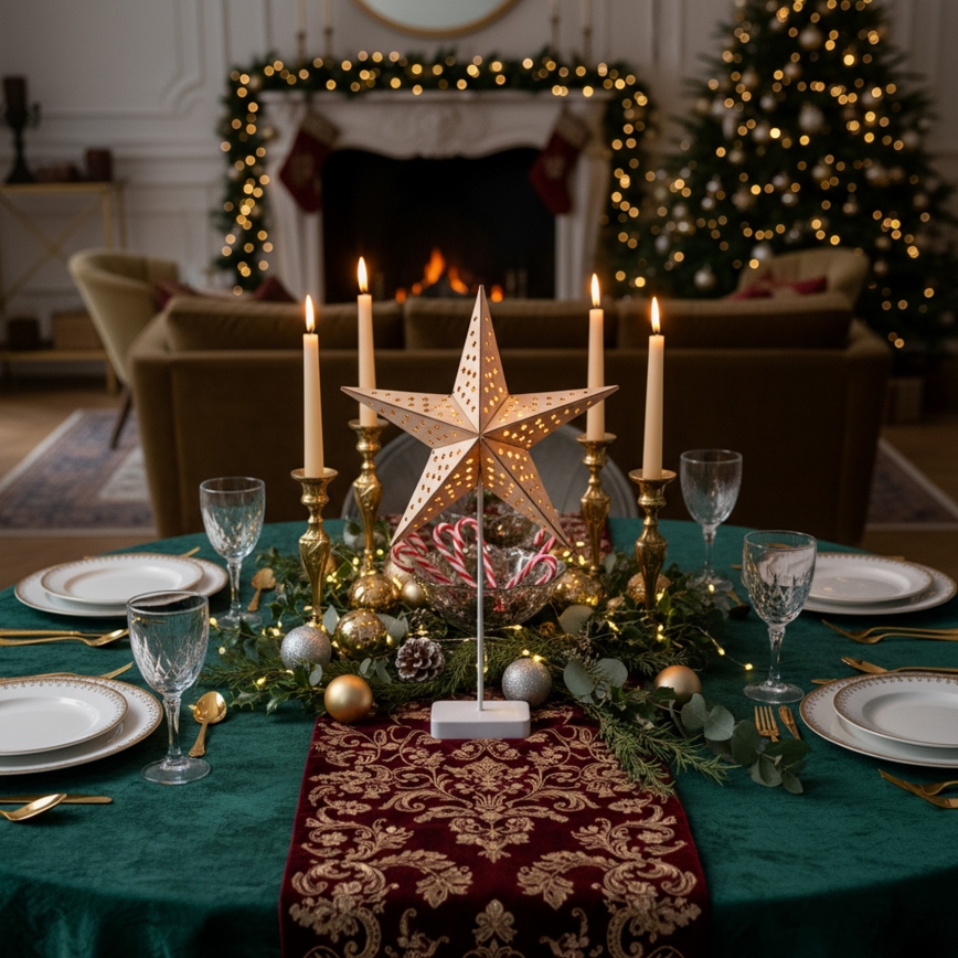 Brilagi - decoración navideña LED, 3xAA, estrella 62 x 40 cm