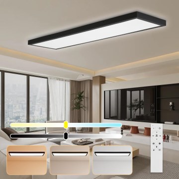 Brilagi - Dimmable Luz de Techo de Baño FRAME SMART LED/50W/230V 30x120 cm 3000-6000K IP44 Negro + Control Remoto