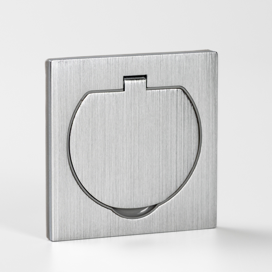 Brilagi - Enchufe de suelo empotrable de exterior IP55 cromo mate cuadrado