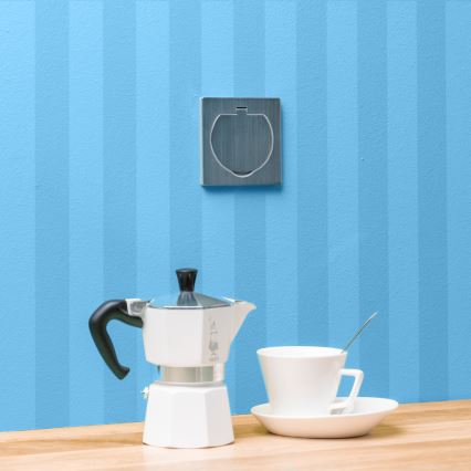 Brilagi - Enchufe de suelo empotrable de exterior IP55 cromo mate cuadrado