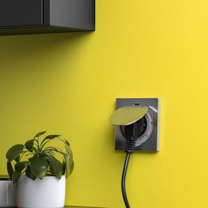 Brilagi - Enchufe de suelo empotrable de exterior IP55 cromo mate cuadrado