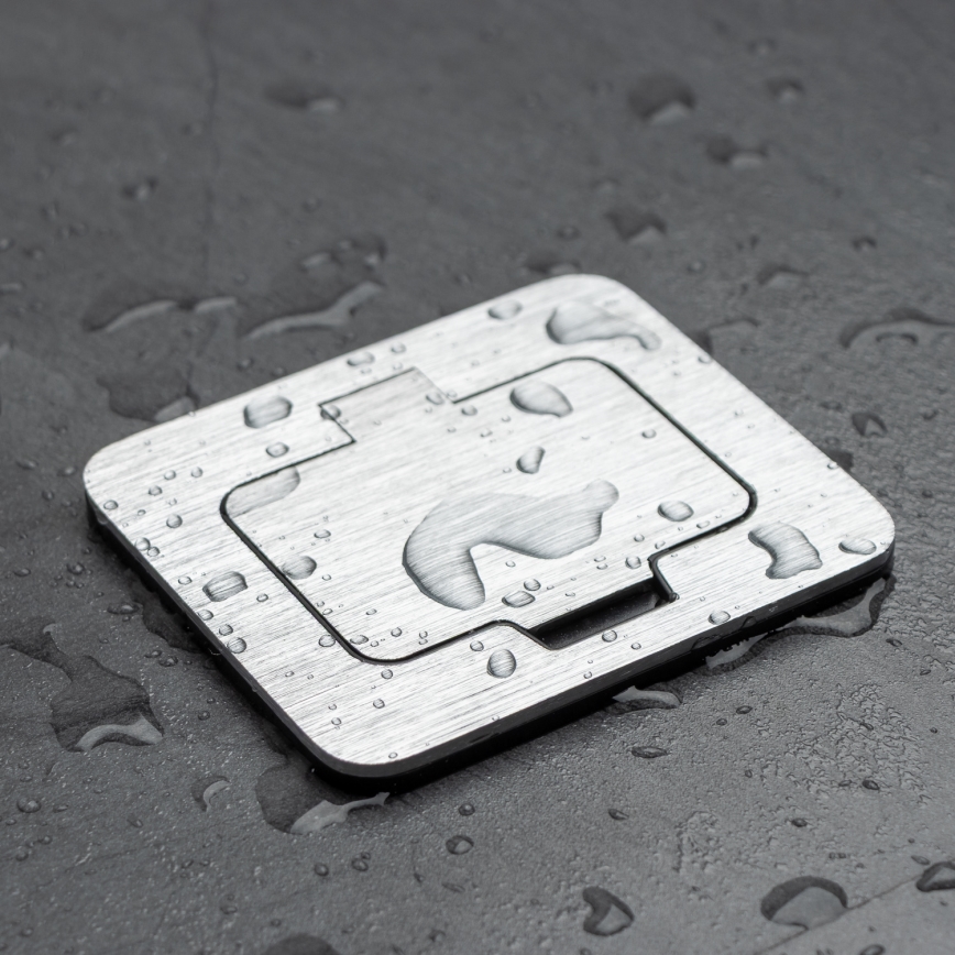 Brilagi - Enchufe de suelo empotrable de exterior IP55 rectangular cromo mate
