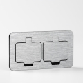 Brilagi - Enchufe doble de suelo empotrado para exterior IP55 rectangular cromo mate