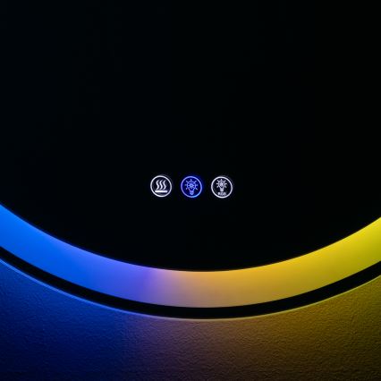 Brilagi - Espejo de baño con calefacción LED RGBW AVA PRO LED/18W/230V diámetro 60 cm IP44 IRC 90 regulable + CCT