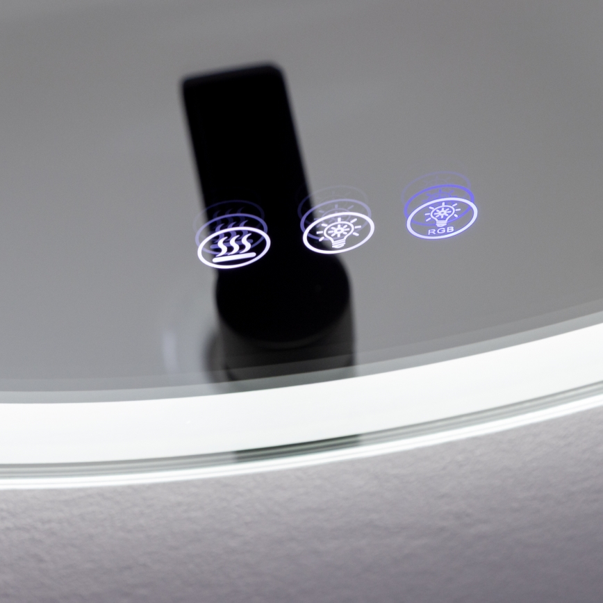 Brilagi - Espejo de baño con calefacción LED RGBW AVA PRO LED/18W/230V diámetro 60 cm IP44 IRC 90 regulable + CCT