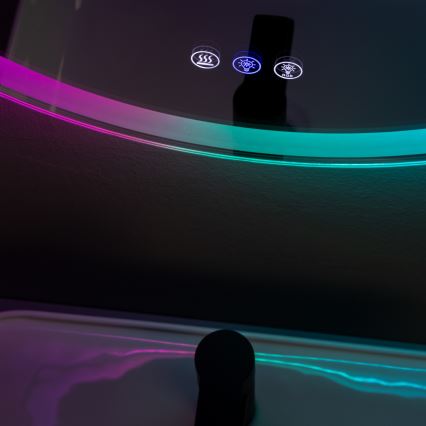 Brilagi - Espejo de baño con calefacción LED RGBW AVA PRO LED/18W/230V diámetro 60 cm IP44 IRC 90 regulable + CCT