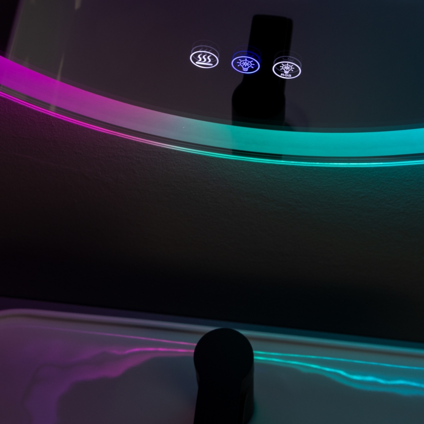 Brilagi - Espejo de baño con calefacción LED RGBW AVA PRO LED/18W/230V diámetro 60 cm IP44 IRC 90 regulable + CCT