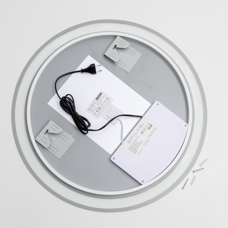 Brilagi - Espejo de baño con calefacción LED RGBW AVA PRO LED/18W/230V diámetro 60 cm IP44 IRC 90 regulable + CCT