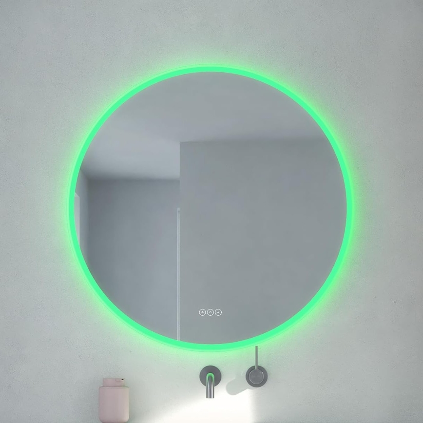 Brilagi - Espejo calefactado para baño con retroiluminación LED RGBW regulable CLARA PRO LED/19W/230V Ø 60 cm 3000/4000/6500K IP44 + mando a distancia