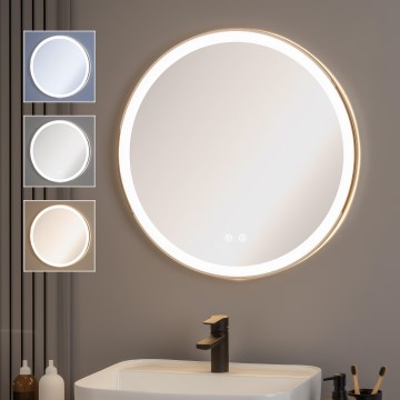 Brilagi - Espejo calefactado para baño LED regulable con retroiluminación ALU PRO LED/18W/230V Ø 60 cm 3000/4000/6500K IP44 cromo brillante CRI 90