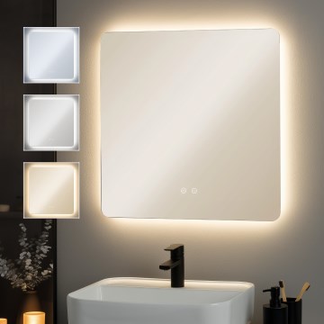 Brilagi - Espejo de baño calefactado regulable con retroiluminación LED DIANA LED/17W/230V 60x60 cm 3000/4000/6500K IP44 CRI 90