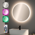 Brilagi - Espejo de baño con calefacción LED RGBW CLARA PRO LED/19W/230V Ø 60 cm IP44 IRC 90 regulable + CCT + mando a distancia