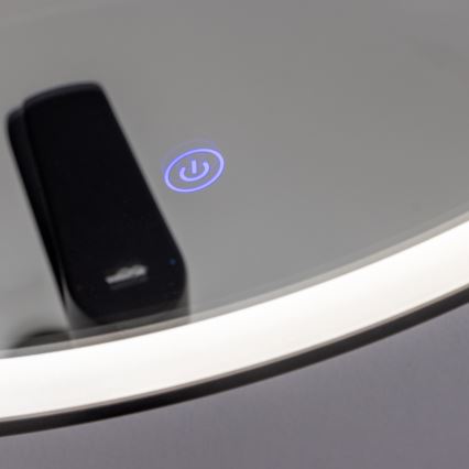 Brilagi - Espejo de baño LED ASTI LED/19W/230V diámetro 60 cm negro IP44 CRI 90 regulable + CCT