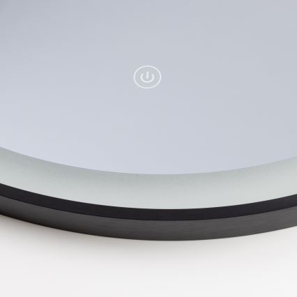 Brilagi - Espejo de baño LED ASTI LED/19W/230V diámetro 60 cm negro IP44 CRI 90 regulable + CCT