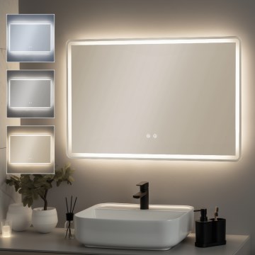 Brilagi - Espejo de baño LED calefactable BELLA LED/19W/230V 60x90 cm IP44 CRI 90 regulable + CCT