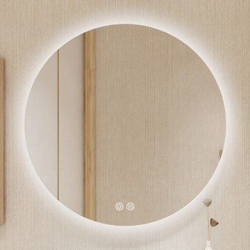 Brilagi - Espejo de baño LED regulable, con calefacción y retroiluminación DEMI ECO LED/12W/230V Ø 60 cm 3000/4000/6500K IP44
