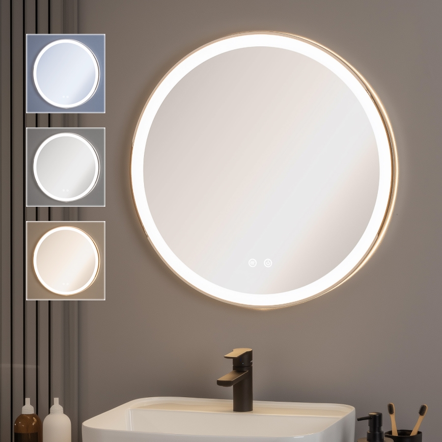 Brilagi - Espejo de baño LED regulable, con función antivaho y retroiluminación ALU PRO LED/18W/230V Ø 60 cm 3000/4000/6500K IP44 cromado brillante