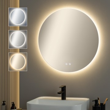 Brilagi - Espejo de baño LED regulable, con función antivaho y retroiluminación DEMI ECO LED/12W/230V Ø 60 cm 3000/4000/6500K IP44 CRI 90
