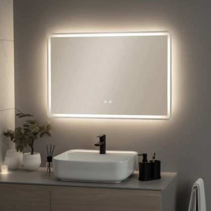Brilagi - Espejo de baño LED calefactable BELLA LED/19W/230V 60x90 cm IP44 CRI 90 regulable + CCT