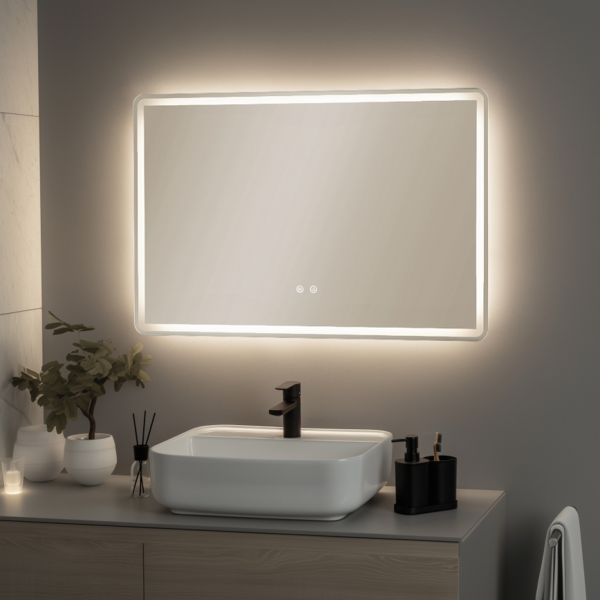 Brilagi - Espejo de baño LED calefactable BELLA LED/19W/230V 60x90 cm IP44 CRI 90 regulable + CCT