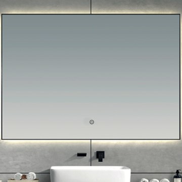 Brilagi - Espejo de baño LED SUELLO LED/28W/230V 60x80 cm negro IP44 CRI 90 regulable + CCT