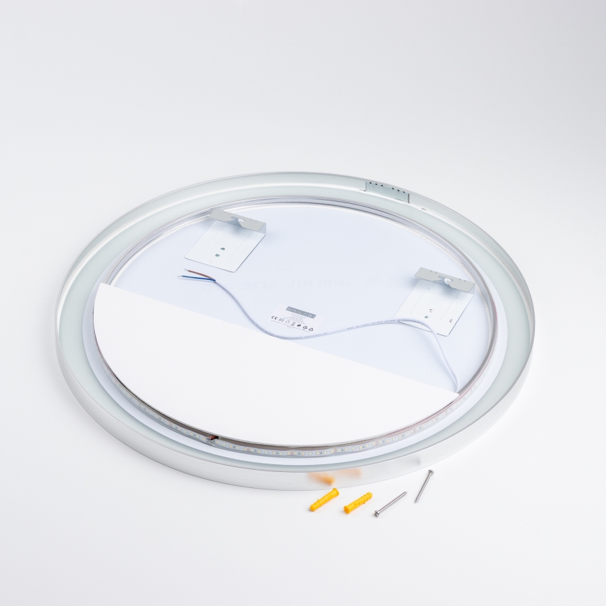 Brilagi - Espejo de baño LED TORINO LED/19W/230V Ø 60 cm, plateado, IP44, CRI 90, regulable + CCT