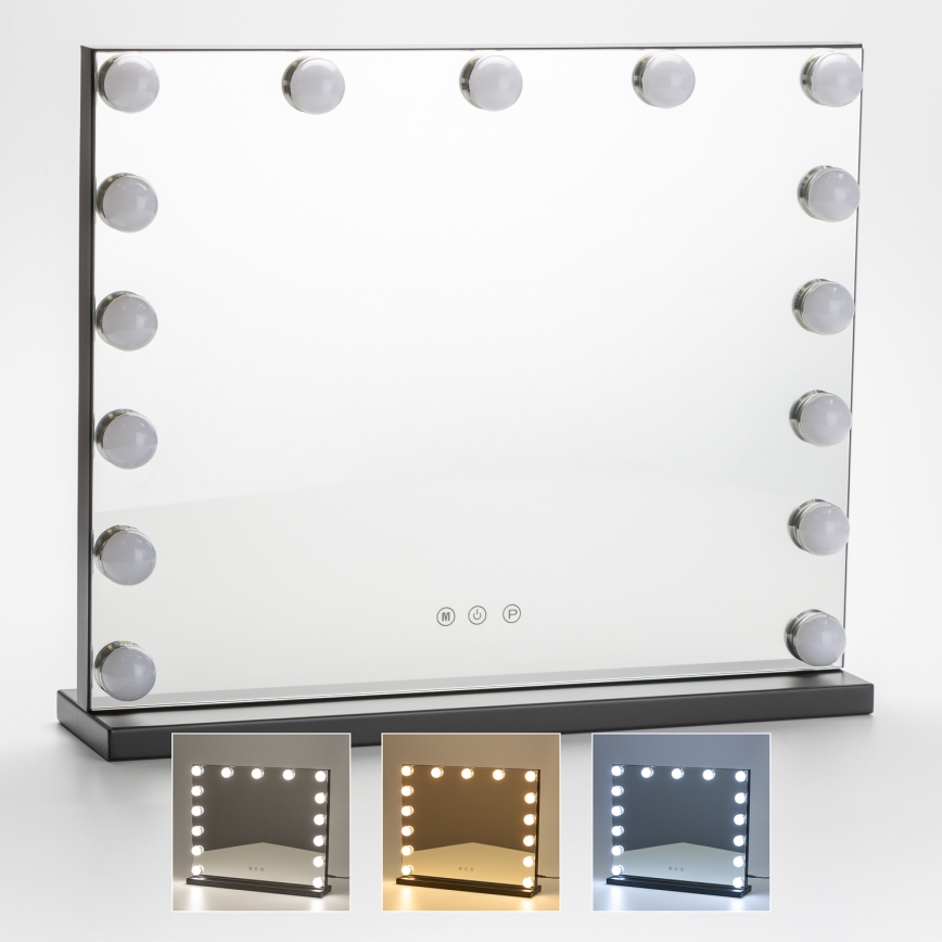Brilagi - Espejo de maquillaje LED regulable HOLLYWOOD LED/15W/230V 3000/4000/6500K