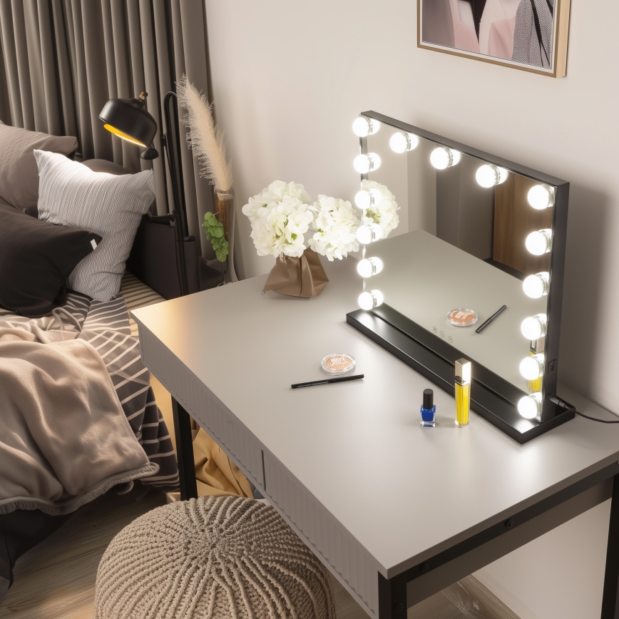 Brilagi - Espejo de maquillaje LED regulable HOLLYWOOD LED/15W/230V 3000/4000/6500K