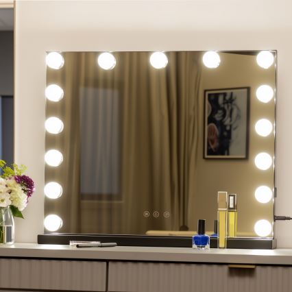 Brilagi - Espejo de maquillaje LED regulable HOLLYWOOD LED/15W/230V 3000/4000/6500K