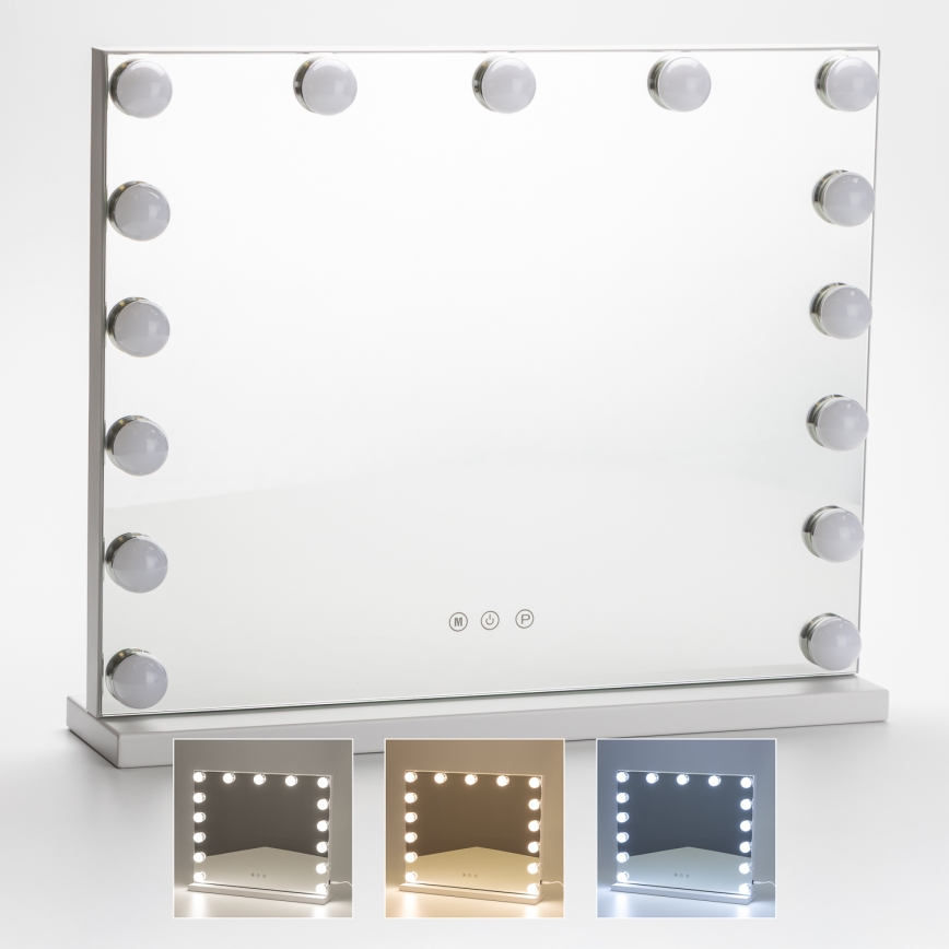 Brilagi - Espejo de maquillaje LED regulable HOLLYWOOD LED/15W/230V 3000/4000/6500K