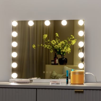 Brilagi - Espejo de maquillaje LED regulable HOLLYWOOD LED/15W/230V 3000/4000/6500K